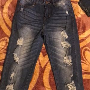 blue ripped jeans